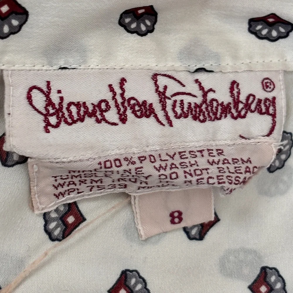 Diane Von Furstenberg Vintage tie neck blouse S